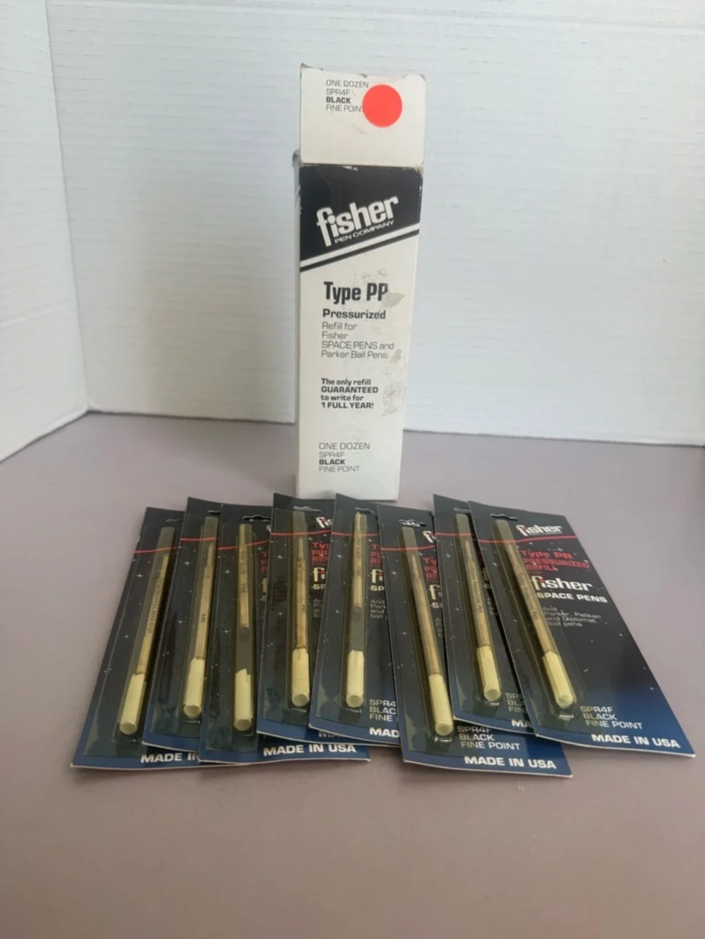 Fisher Type PP Pressurized Pen Refills - Black Set of 8